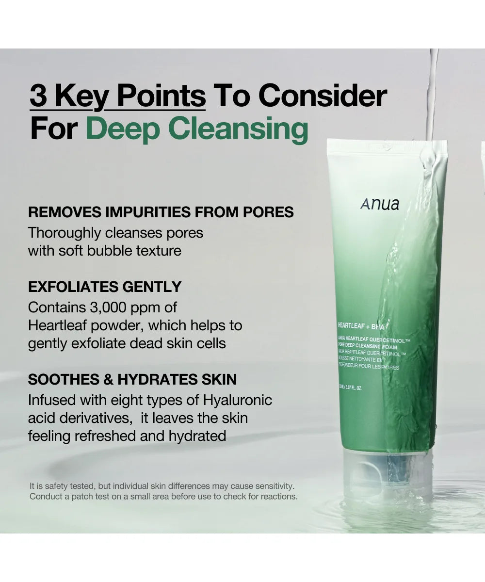 ANUA Heartleaf Quercetinol Pore Deep Cleansing Foam 150ml