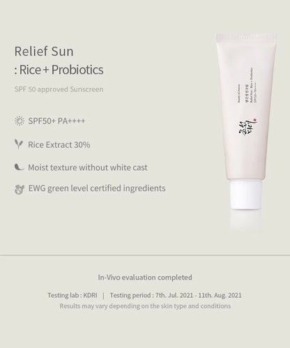 Beauty of Joseon Relief Sun: Rice+Probiotics (SPF 50+PA ++++) 50 ML